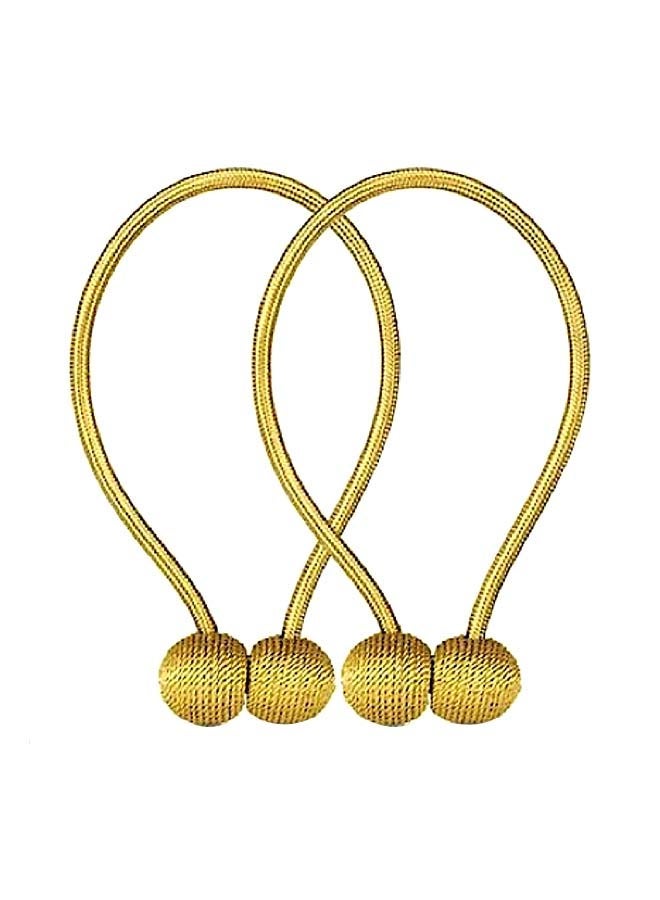 2-Piece Classic Design Magnetic Curtain Holder Gold 45centimeter - Image 1