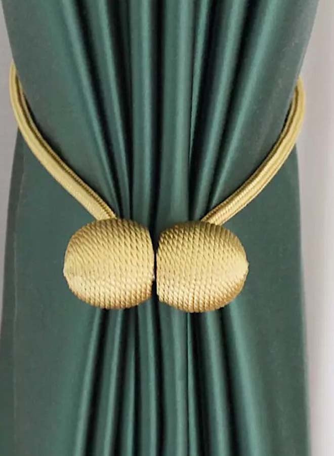 2-Piece Classic Design Magnetic Curtain Holder Gold 45centimeter - Image 3