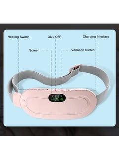 ASIV Portable Cordless Heating Pad Electric Waist Belt Device Fast Heating 3 Temperature Modes 4 Vibration Massage Speeds for Back Pain Relief USB Charging Belly Heating Pad  - Image 4