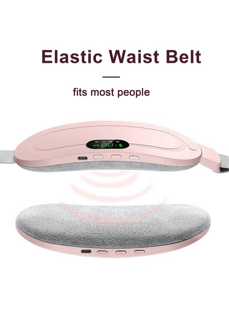 ASIV Portable Cordless Heating Pad Electric Waist Belt Device Fast Heating 3 Temperature Modes 4 Vibration Massage Speeds for Back Pain Relief USB Charging Belly Heating Pad  - Image 5