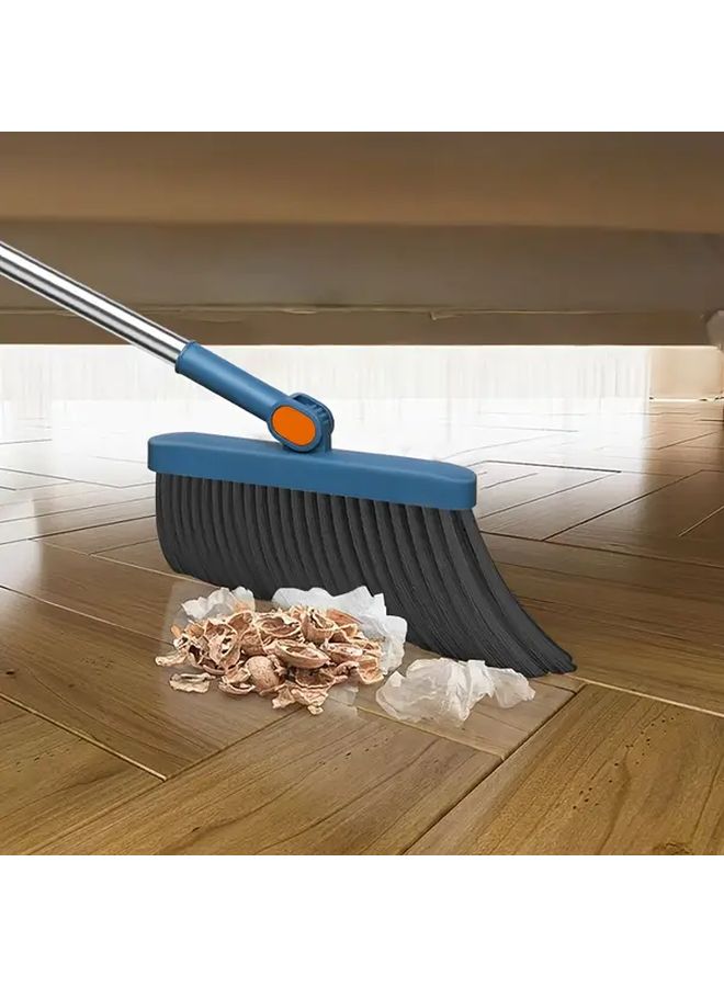 Blue Foldable Broom And Dustpan Set For Hard Floor Cleaning - Image 5