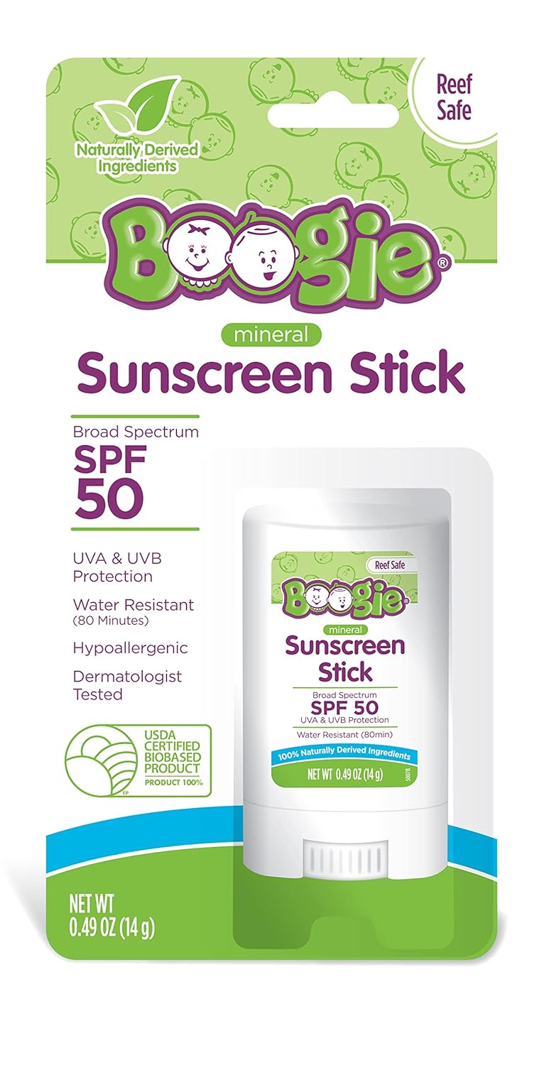 Boogie Baby Sunscreen Stick by Block, Mineral Sunscreen SPF 50, Travel Size Sunblock for Kids, Zinc Oxide, Water Resistant, Vegan, Fragrance Free Pack of 1 - Image 2