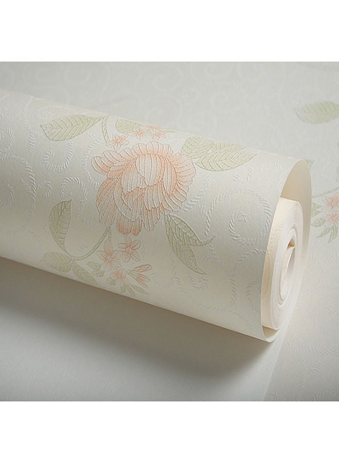 Flower Pattern Bedroom All-Match Elegant Wall Paper Beige