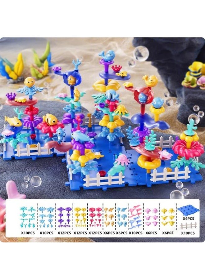 بيتوبي طقم ألغاز مكعبات بناء بحريّ ذاتي الصنع مكوّن من 104 قطع – لعبة إبداعية تعليمية (STEM) للأطفال والمراهقين والبالغين لتعزيز التفكير المنطقي والخيال - Image 2