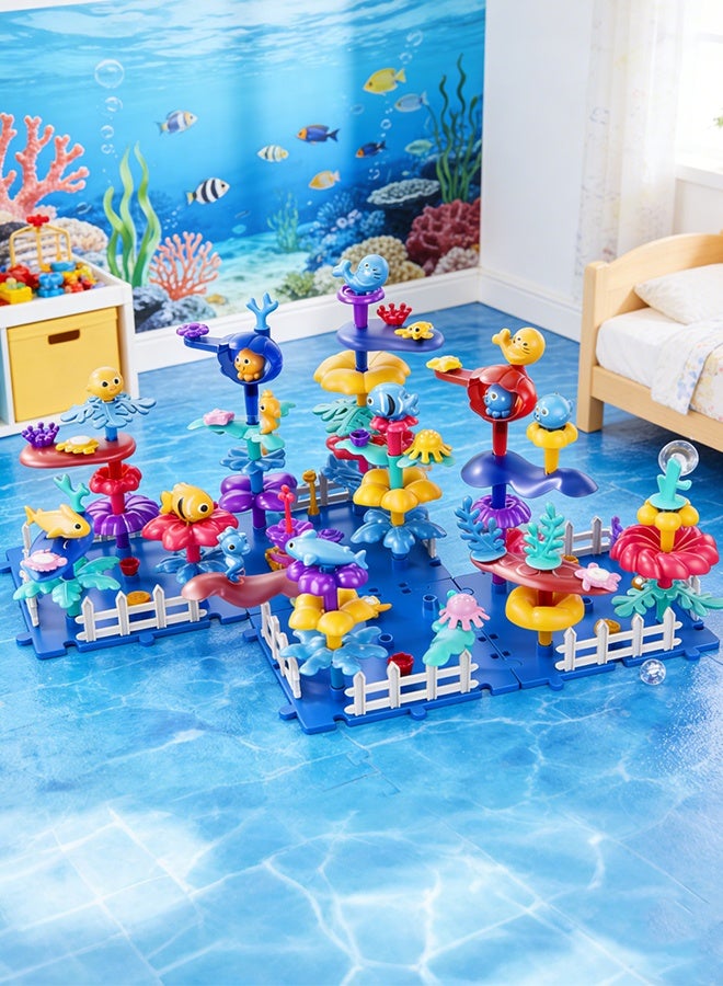 بيتوبي طقم ألغاز مكعبات بناء بحريّ ذاتي الصنع مكوّن من 104 قطع – لعبة إبداعية تعليمية (STEM) للأطفال والمراهقين والبالغين لتعزيز التفكير المنطقي والخيال - Image 3