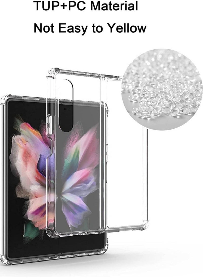 Raxoom Samsung Galaxy Z Fold 4 5G Case, Clear Soft TPU Bumper Anti-Scratch Hard Acrylic Back Cover Hybrid 2 in 1 Shockproof Phone Case for Samsung Galaxy Z Fold 4 (2022) - Image 4