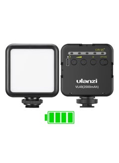 Ulanzi ULANZI VL49 2000mAh LED Video Light w 3 Cold Shoe, Rechargeable Soft Light Panel, Portable Photography Lighting for DJI OSMO Sony DSLR Canon Camera GoPro Vlogging  - Image 1