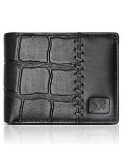 AL FASCINO AL FASCINO Wallet for Men Stylish Purse for Men RFID Wallet Purse for Men Genuine Leather Wallet Mens, Wallets for Men (Dusky Black)  - Image 1
