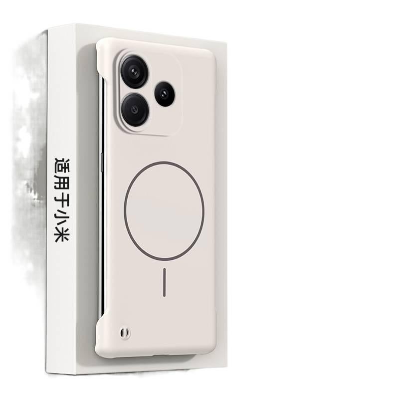 MS غطاء MagSafe لـ Redmi Note 14 Pro مع تصميم بدون إطار ومغناطيس قوي مع ملمس ناعم مع رفيع جداً باللون Antique White مغناطيسي باللون الأبيض باللون الأحمر - Image 1