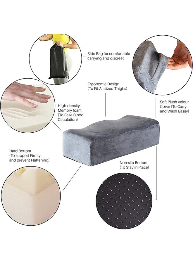 RollsTimi  Portable Seat Cushion, Seat Pillows, Buttocks Support Cushions, Seat Cushion Pillow, Leg Support for Car Office Computer Chair, Grey - Image 2