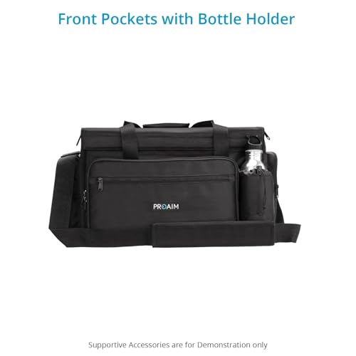PROAIM Cine Cube Bag for Camera Gear, Photographer, Videographer Videomakers. Solid & Spacious, Removable Pouches, 4 Clear Pockets & Back Slate Pocket. Bottle Holder, Waterproof + Sling (P-CBCC-01) - Image 5
