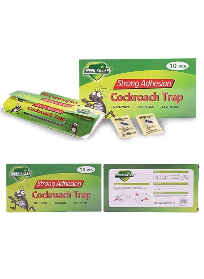 GREEN KILLER Cockroach Box Household Cockroach Trap Cockroach Patch 10 Pieces - Image 1