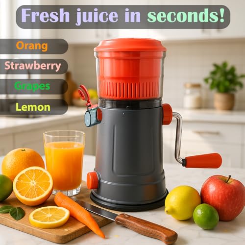 SUPERMOM Manual Juicer 1 Pc – Hand Pulpy Fruit Juicer for Home – Extra Long Handle & Silicone Ring to Prevent Leakage – Easy Juicer Machine for Kitchen – Durable, Portable & Efficient Juice Extractor - Image 4