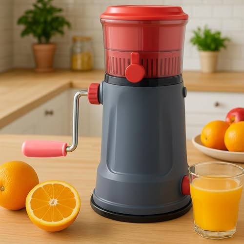 SUPERMOM Manual Juicer 1 Pc – Hand Pulpy Fruit Juicer for Home – Extra Long Handle & Silicone Ring to Prevent Leakage – Easy Juicer Machine for Kitchen – Durable, Portable & Efficient Juice Extractor - Image 1