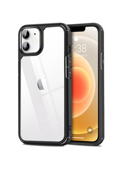 UCHUANG iPhone 12/12 Pro Case Clear Cover Ultra Thin Silicone Shockproof Hard Back Cases Transparent Protective Slim Phone Case for Apple iPhone 12/12 Pro 6.1 inch - Black  - Image 1