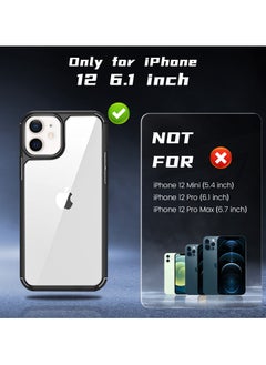 UCHUANG iPhone 12/12 Pro Case Clear Cover Ultra Thin Silicone Shockproof Hard Back Cases Transparent Protective Slim Phone Case for Apple iPhone 12/12 Pro 6.1 inch - Black  - Image 4