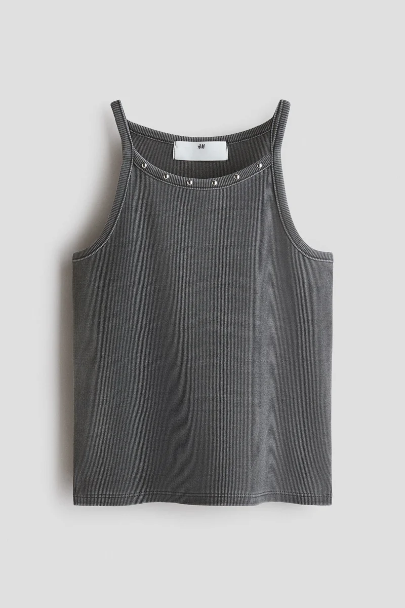 H&M Ribbed cotton strappy top