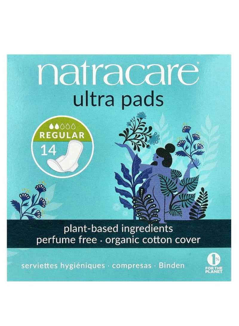 NATRACARE Ultra Pads Organic Cotton Cover Regular 14 Pads - Image 1