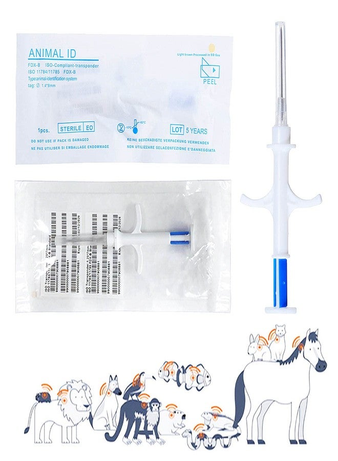 WEEGEEKS Universal Pet Microchip, 134.2kHz ISO11784/5 FDX-B Pet ID Tags, 15 Bit RFID Microchip Implant Kit for The Management and Tracking of Animals (1PC 1.4*8MM) - Image 1