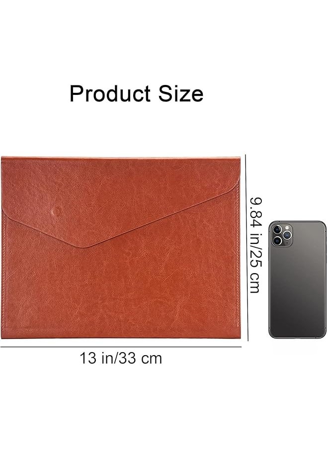 X spring - Pu Leather A4 File Folders 1 Pack A4 Filing Envelope Portfolio Case Waterproof Portfolio Binder With Invisible Magnetic Closure Thin File Storage Folder For Home School Office Black - Image 1