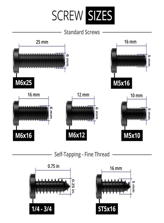 Rightcar Solutions License Plate Ultimate Screw Kit, Stainless Steel (Black) - Image 2