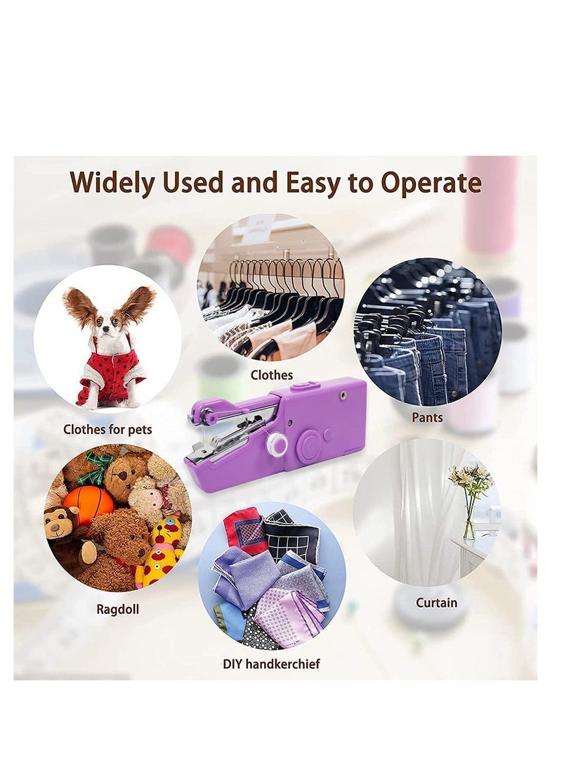 SOLARAE Handheld Sewing Machine Hand Held Sewing Device Tool Mini Portable Cordless Sewing Machine Essentials for Home Quick Repairing and Stitch Handicrafts Portable Easy to Operate for Beginners - Image 2