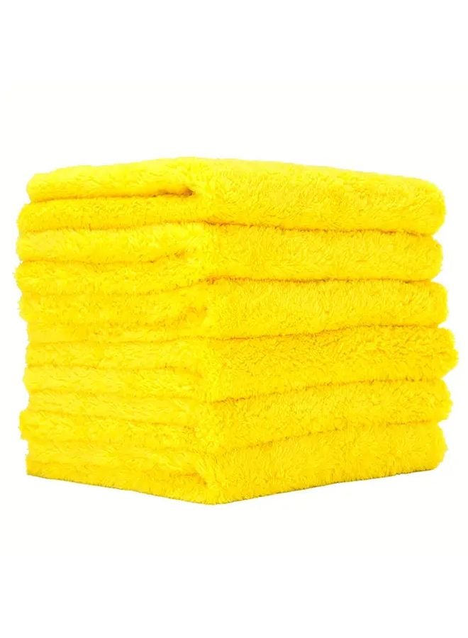 Sky Blue 6pcs Premium Microfiber Cloths 550 GSM Car Drying Polishing Detailing Towels - Image 1