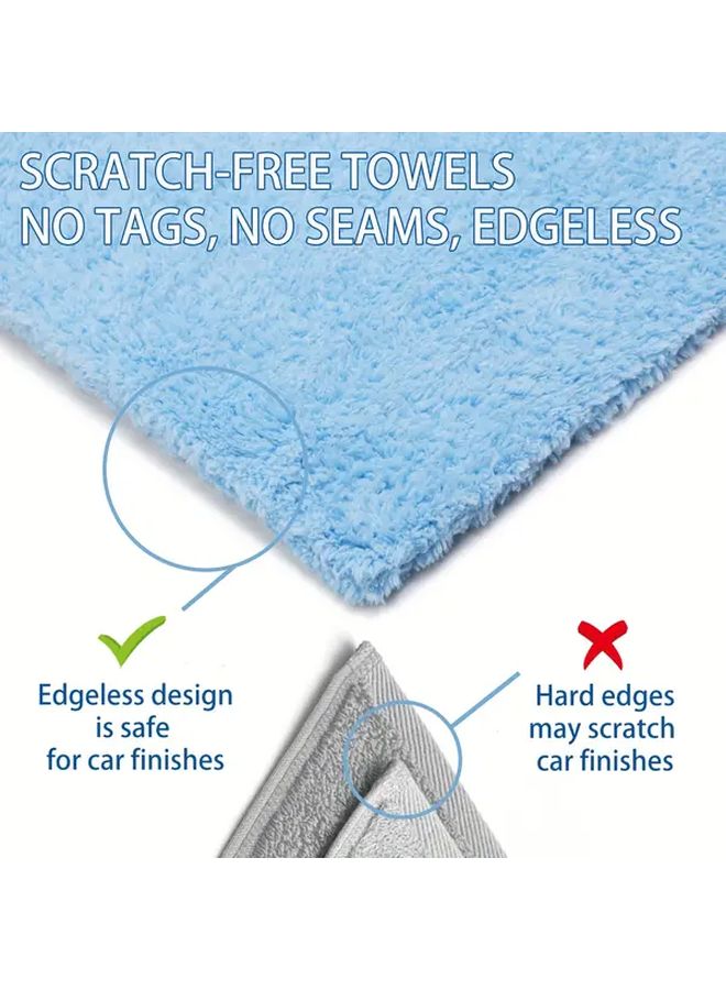 Sky Blue 6pcs Premium Microfiber Cloths 550 GSM Car Drying Polishing Detailing Towels - Image 5