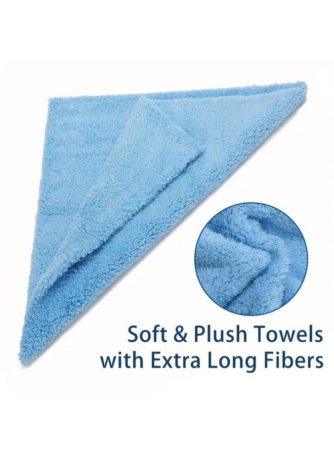 Sky Blue 6pcs Premium Microfiber Cloths 550 GSM Car Drying Polishing Detailing Towels - Image 4