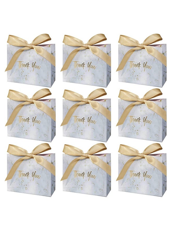 Peachjoy 30Pcs Thank You Gift Bags with Bow Ribbon Small Paper Gift Bags Favour Bags for Wedding Party Birthday Party Baby Shower, Pink Ribbon (Gold) - Image 1