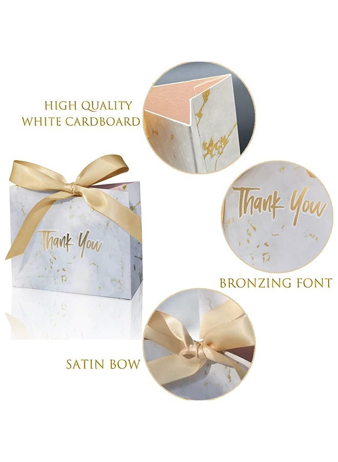 Peachjoy 30Pcs Thank You Gift Bags with Bow Ribbon Small Paper Gift Bags Favour Bags for Wedding Party Birthday Party Baby Shower, Pink Ribbon (Gold) - Image 3
