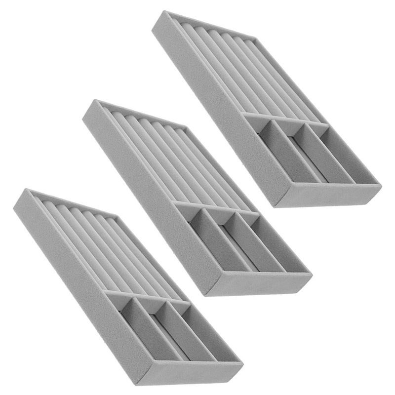 3Pcs Jewelry Display Trays Trinket Organizer Tray Jewelry Showcase Display Tray - Image 2
