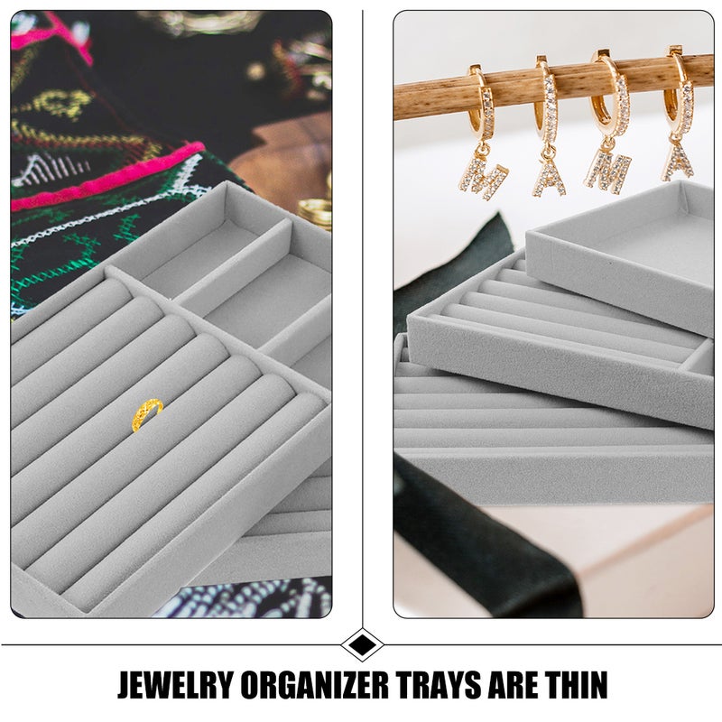 3Pcs Jewelry Display Trays Trinket Organizer Tray Jewelry Showcase Display Tray - Image 4