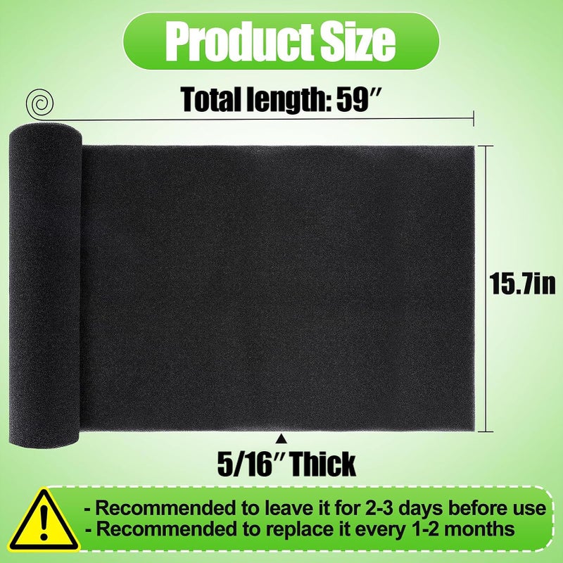 MADHOLLY 15.7" x 59" Extra Large Cuttable Air Conditioner Filters - Cut to Fit Carbon Pad Air Purifier Filters, Washable Reusable Foam Pad Pre Filter Roll for Air Filters AC Window Unit Charcoal Sheet - Image 5