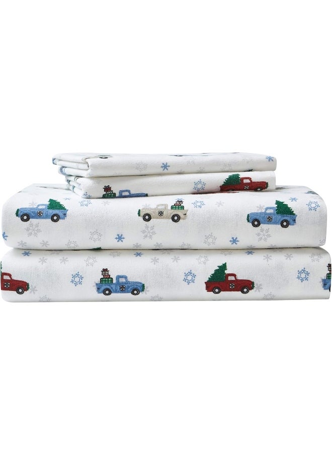 Eddie Bauer - Eddie Bauer - Twin Sheets, Cotton Flannel Bedding Set, Brushed for Extra Softness, Cozy Home Decor (Winter Outing, Twin) - Image 1