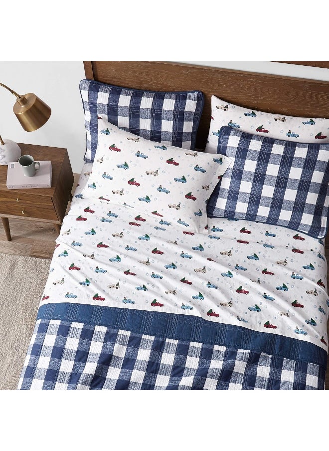 Eddie Bauer - Eddie Bauer - Twin Sheets, Cotton Flannel Bedding Set, Brushed for Extra Softness, Cozy Home Decor (Winter Outing, Twin) - Image 1