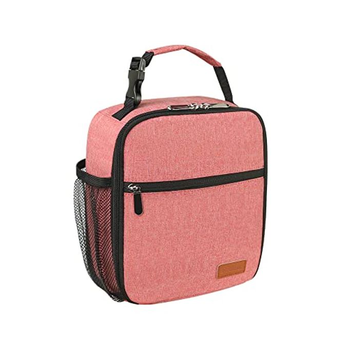 Femuar Lunch Box for Men Women Adults Small Lunch Bag for Office Work Picnic Reusable Portable Lunchbox, Pink - Image 1