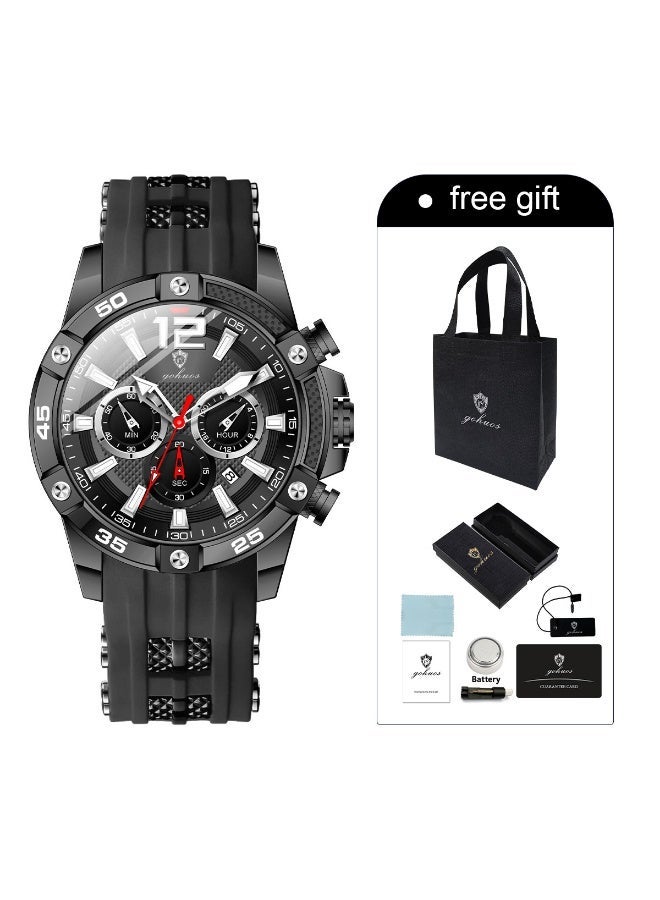 GOHUOS Watch for Men, Sport Waterproof Chronograph Analog Quartz Classic Stylish Business Work Wrist Watch - 46mm - Image 4