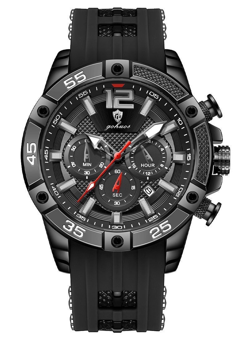 GOHUOS Watch for Men, Sport Waterproof Chronograph Analog Quartz Classic Stylish Business Work Wrist Watch - 46mm - Image 3