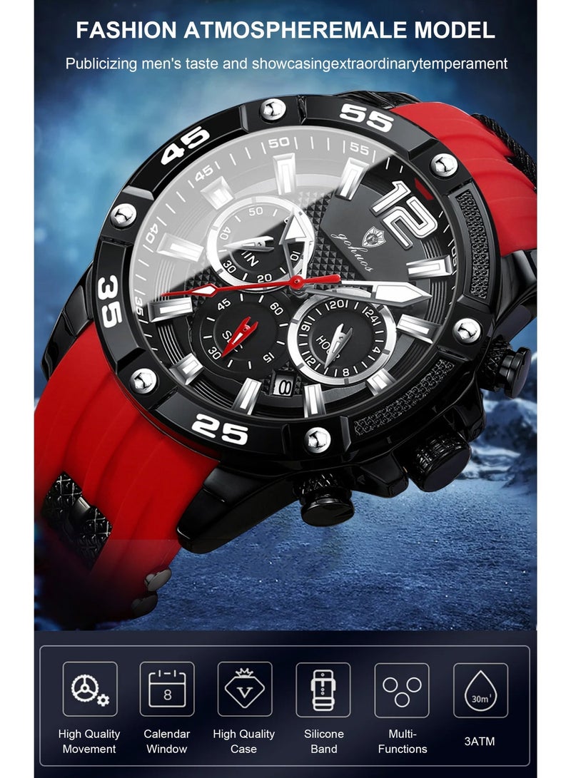 GOHUOS Watch for Men, Sport Waterproof Chronograph Analog Quartz Classic Stylish Business Work Wrist Watch - 46mm - Image 5