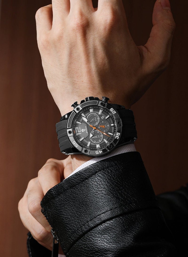 GOHUOS Watch for Men, Sport Waterproof Chronograph Analog Quartz Classic Stylish Business Work Wrist Watch - 46mm - Image 2