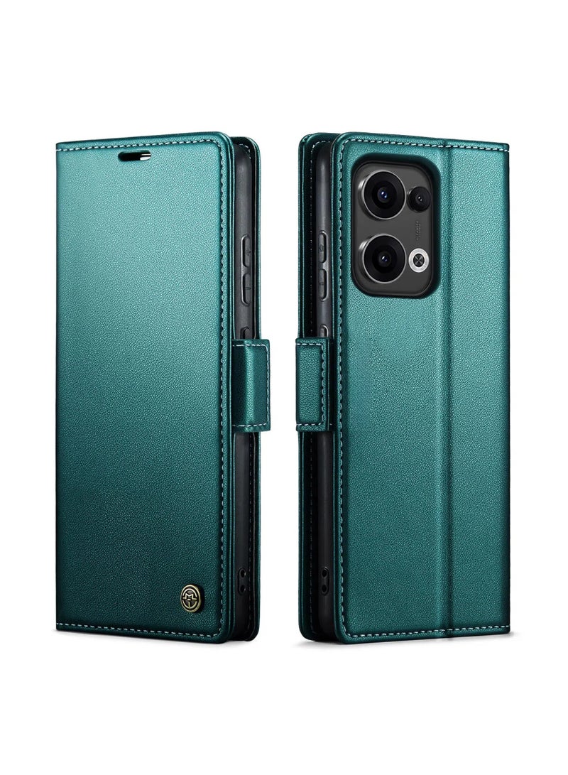 OPPO Reno13 F Leather Flip Cover with Multi Card Slot Anti Theft Side Buckle Brush Holder Practical Features