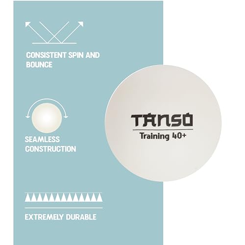 Tanso Training Table Tennis Balls High Performance TT Balls (40+ mm TT Balls for Professional Training, ABS Plastic Table Tennis Ball White 6 Pcs, Extremely Durable Ping Pong Ball) - Image 3