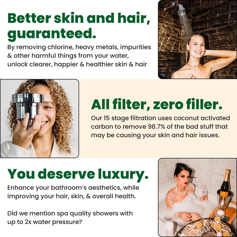 Eskiin Shower Head Water Filter Replacement For The Eskiin Showerhead - High Pressure Shower Heads Replacement For Smooth Hair & Skin - Replacement Cartridge Fits The Eskiin Filtered Shower Head - Image 2