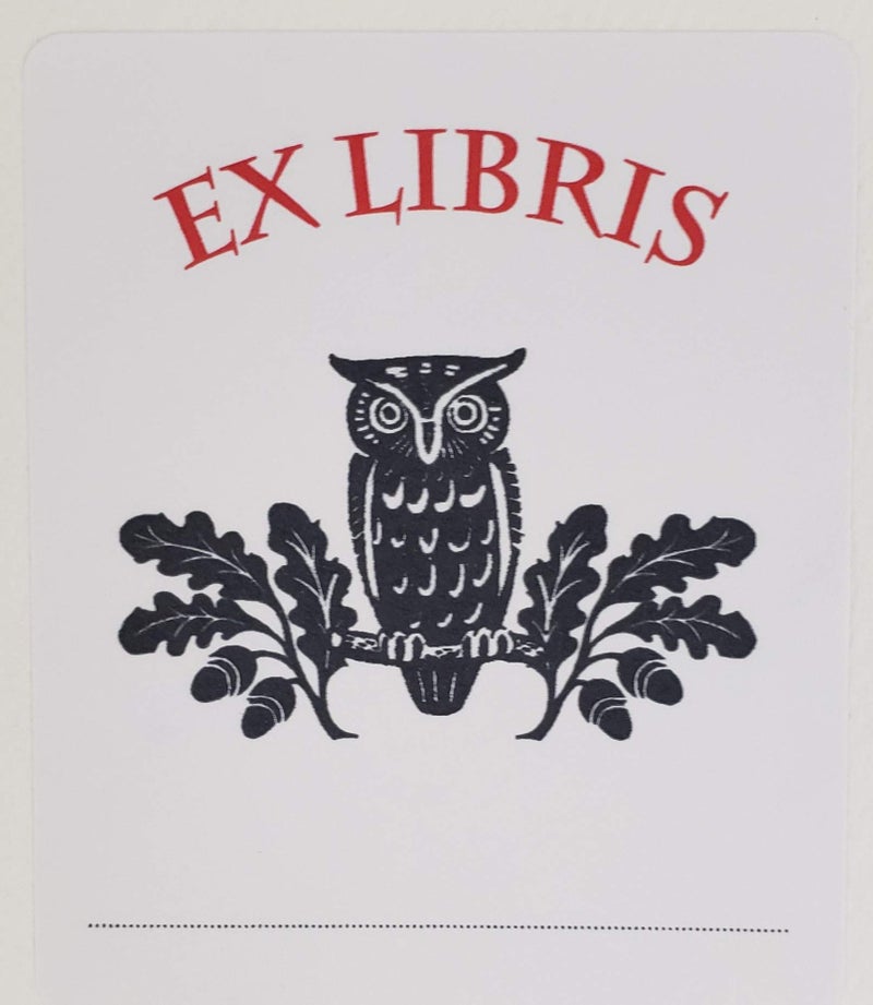Nancy Nikko Bookplate with Owl - Ex Libris. Set of 10. 3"H x 2 1/2"W Fill in Style - Image 3