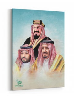 لوحة لوحة كانفاس على إطار خشبي لليوم الوطني السعودي بتصميم قادة المملكة  - Image 5