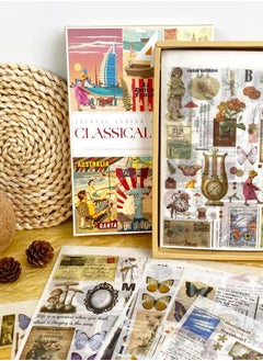 Excefore Vintage Scrapbooking Stickers Set, 96 Sheets with 1562 Pattern Stickers and 48 Background Papers, Aesthetic Stickers for Journaling, Planners, DIY Crafts, and Scrapbooking Supplies  - Image 4