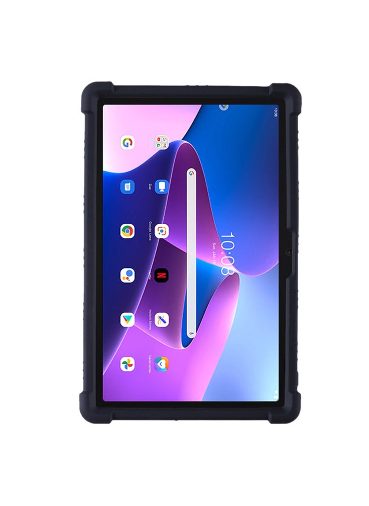 For Lenovo Tab M10 Plus (3rd Gen)/Xiaoxin Pad 2022 10.6 inch 125F/128 Anti-collision Soft Silicone Tablet Protective Case Cover with Adjustable PC Kickstand - Black - Image 3