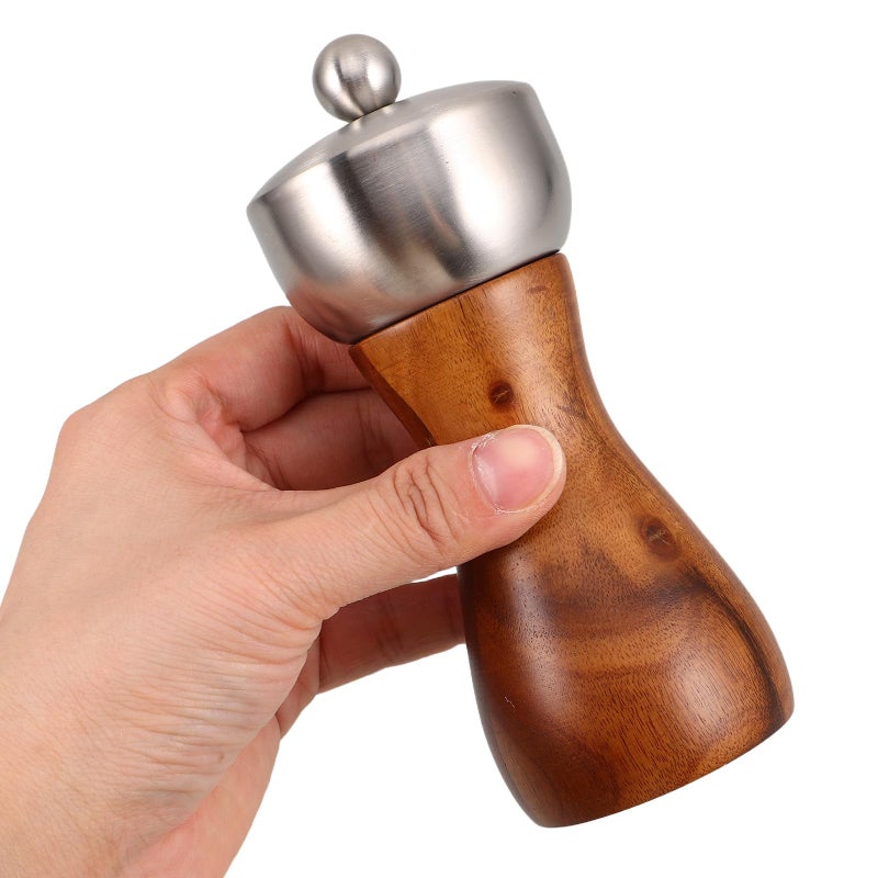 Wooden Pepper Grinder 5 Inch Manual Mill Ceramic Core Adjustable Kitchen Use - Image 5