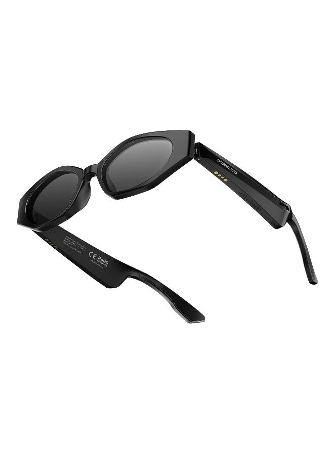 porodo Tivora Audio Smart Sunglasses with 4H Working Time & UV400 Lens Protection / Stereo Sound Quality / Hands Free Calling / Music Playback / Bluetooth V5.2 - Black